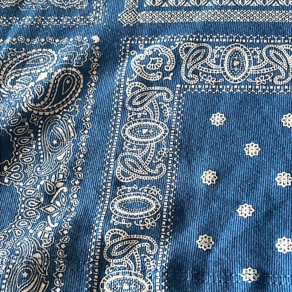 Stylenanda 3ce blue Paisley cropped baby tee t shirt - Picture 6 of 9